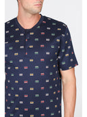 Pigiama corto in leggerissimo jersey 100% cotone, fantasia "music"