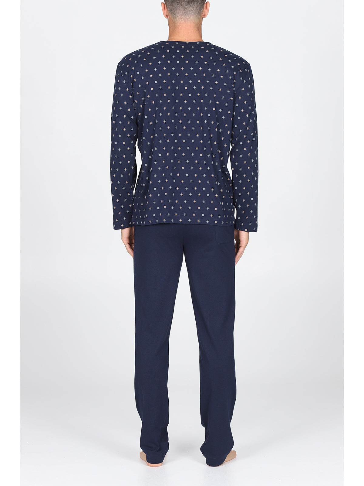 Pigiama cardigan, in traspirante jersey di puro cotone s/z