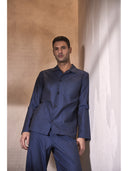 Pigiama cardigan in pregiato popeline blu, vestibilità impeccabile Blu Julipet