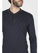 Pigiama serafino, in morbido modal disegno rombi