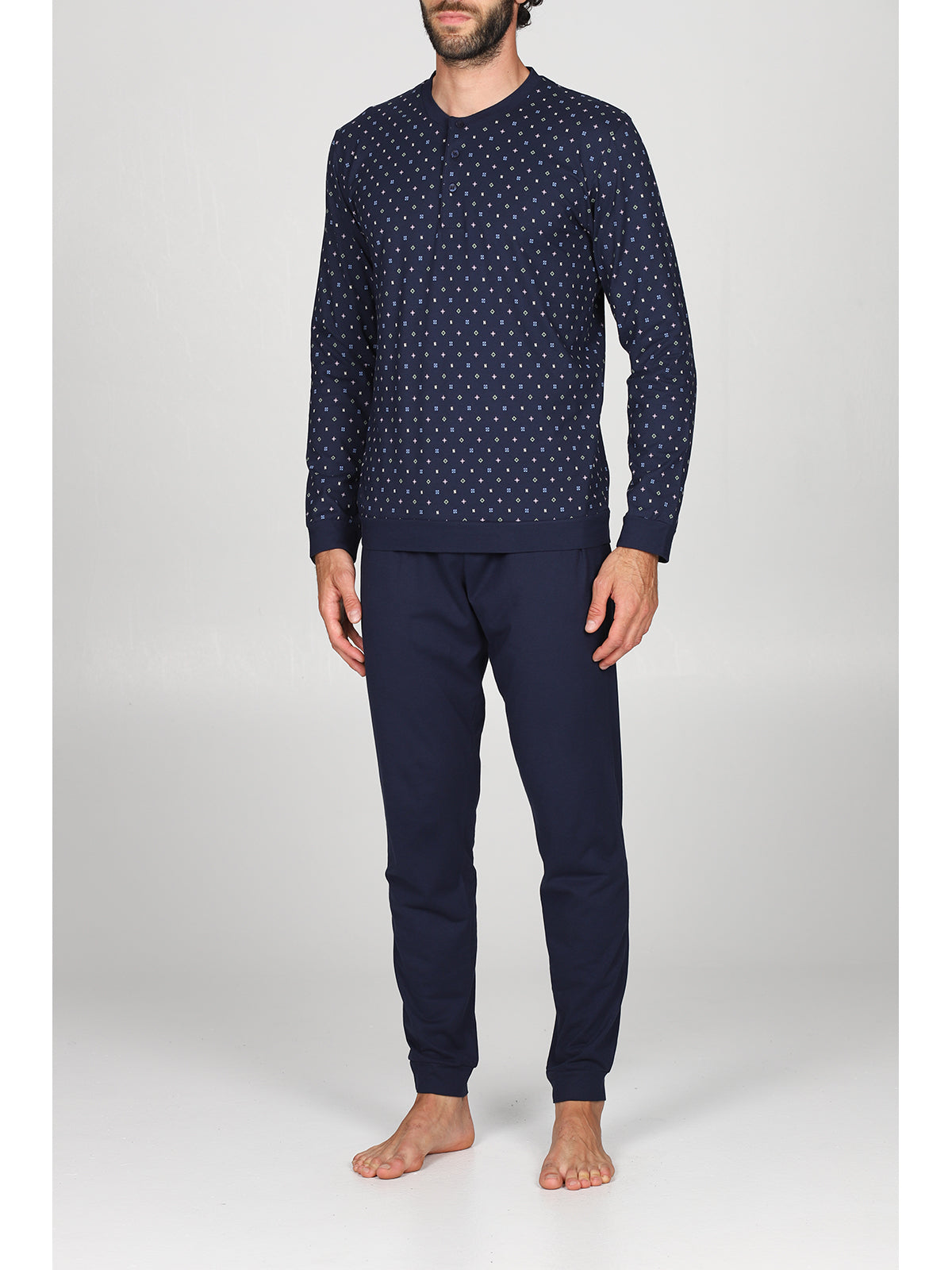 Pigiama modello tuta in traspirante jersey di puro cotone s/z Tetris Julipet