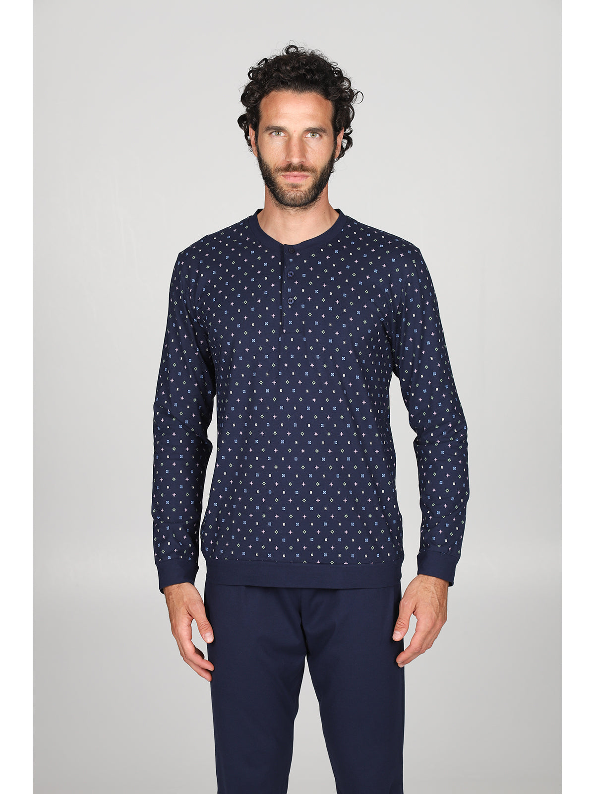 Pigiama modello tuta in traspirante jersey di puro cotone s/z Tetris Julipet