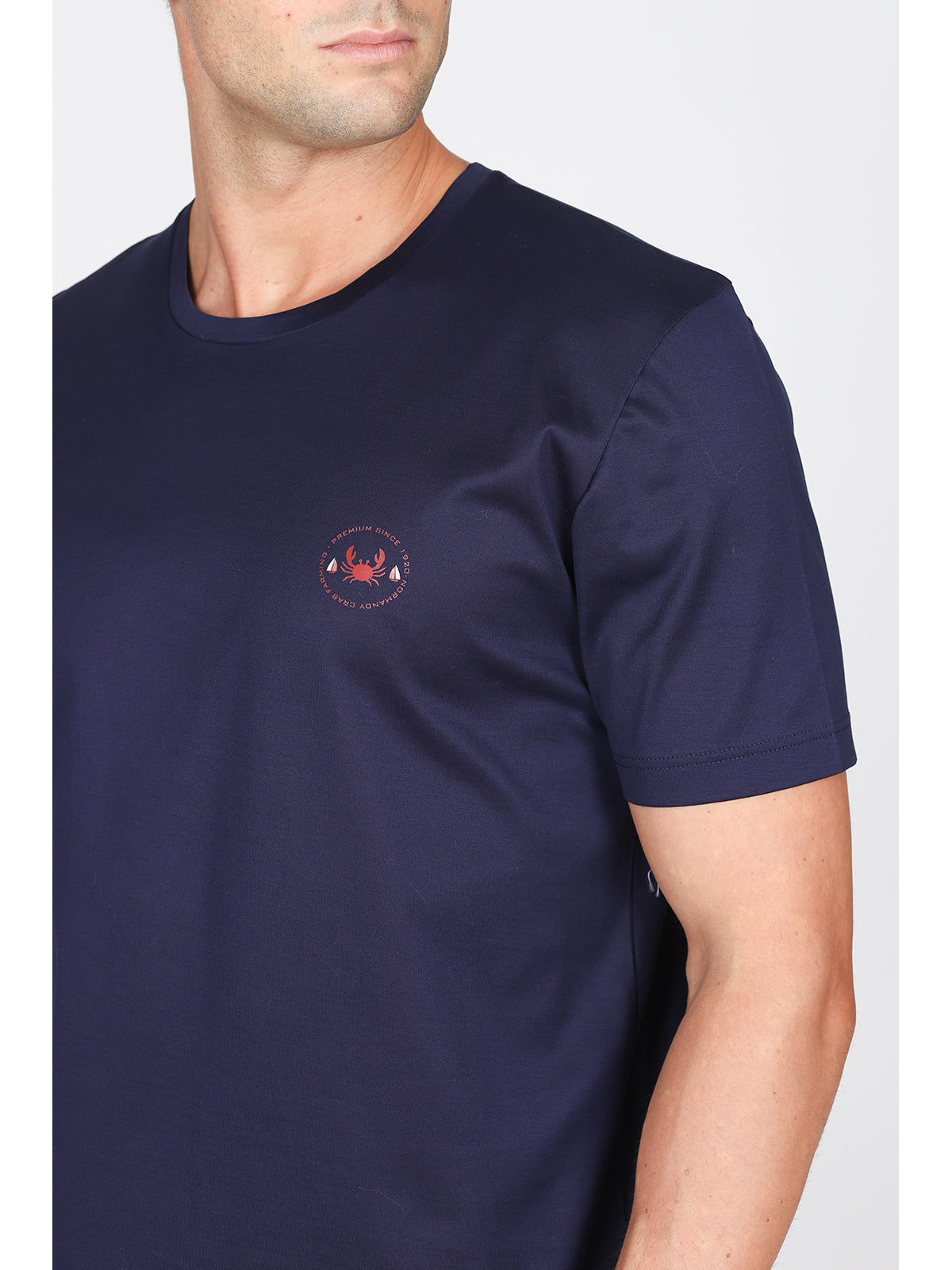 T-shirt uomo in jersey di puro cotone blu