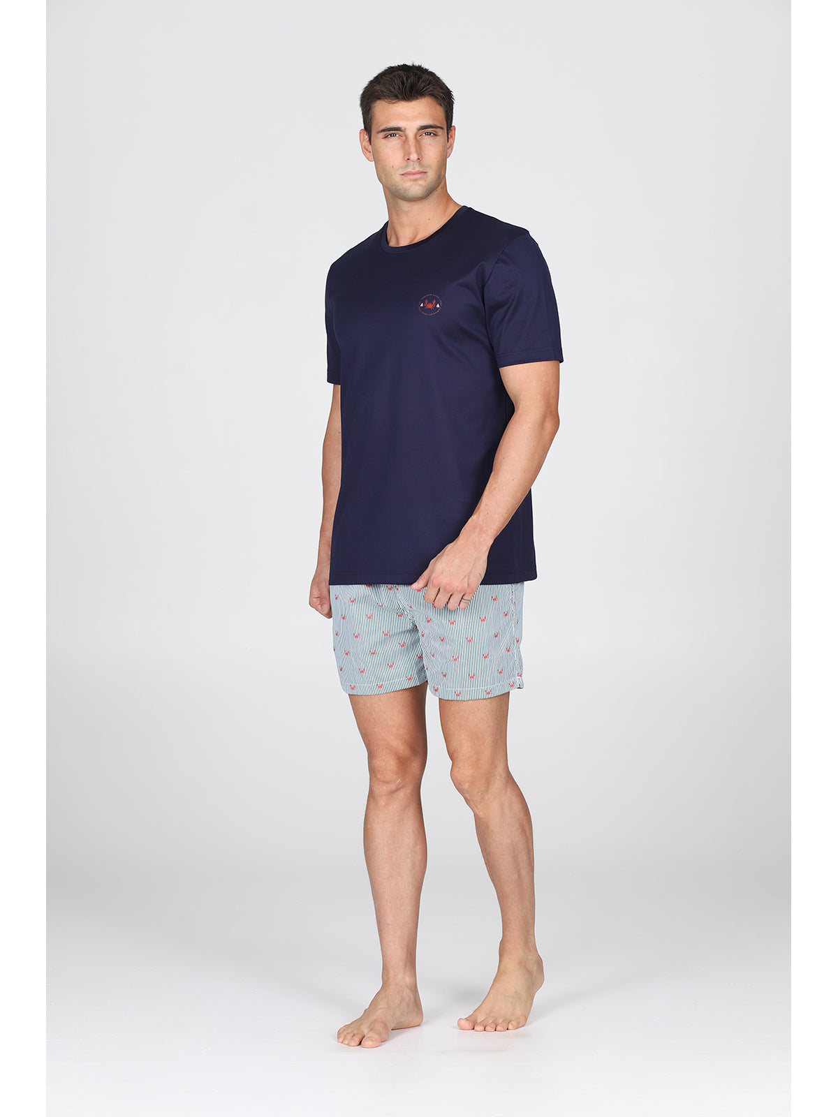T-shirt uomo in jersey di puro cotone blu