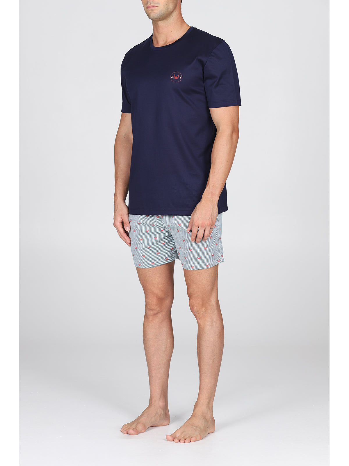 T-shirt uomo in jersey di puro cotone blu