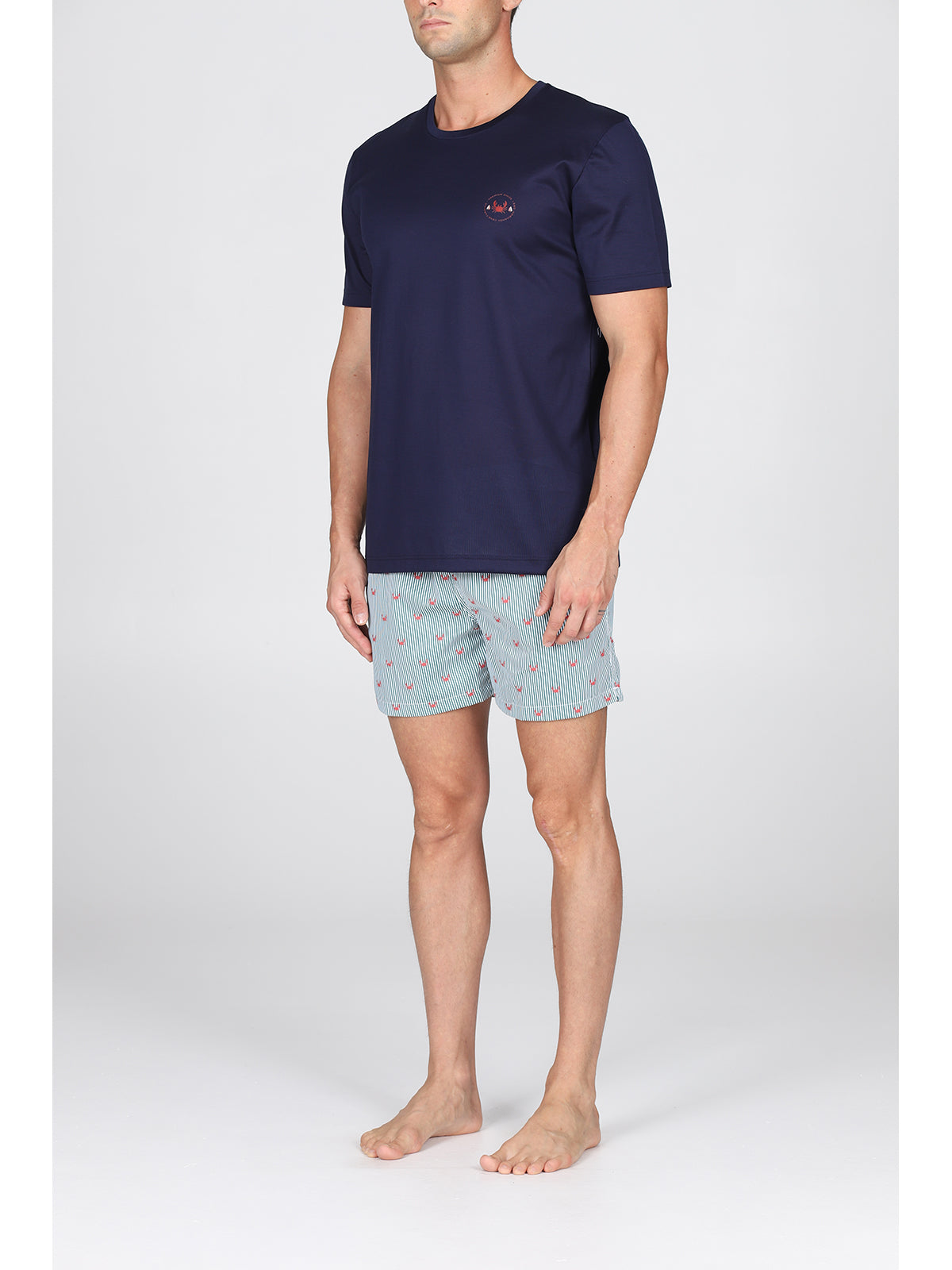 T-shirt uomo in jersey di puro cotone blu