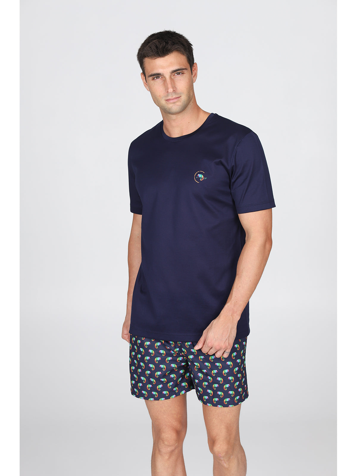 T-shirt uomo in jersey di puro cotone blu