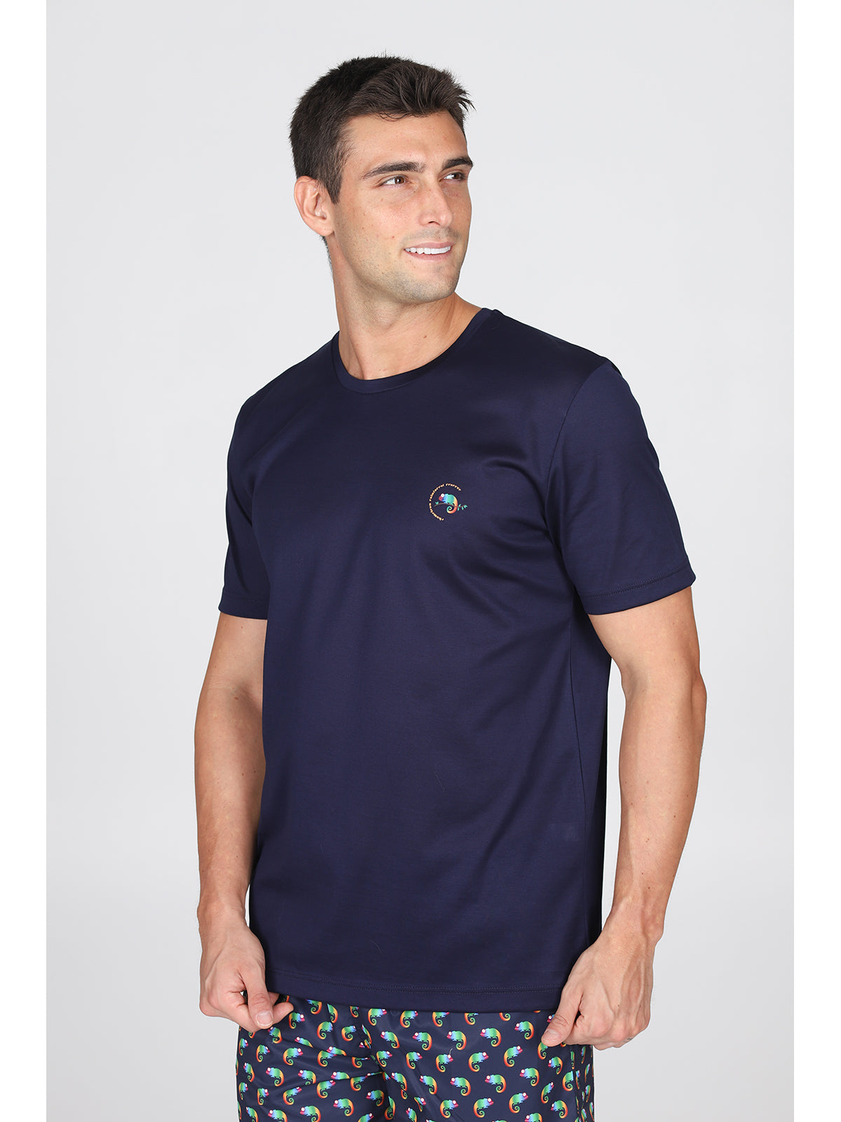T-shirt uomo in jersey di puro cotone blu