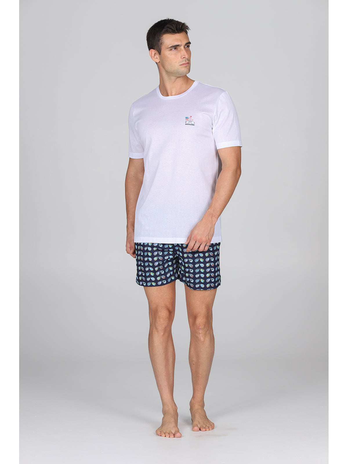 T-shirt uomo in jersey di puro cotone bianco