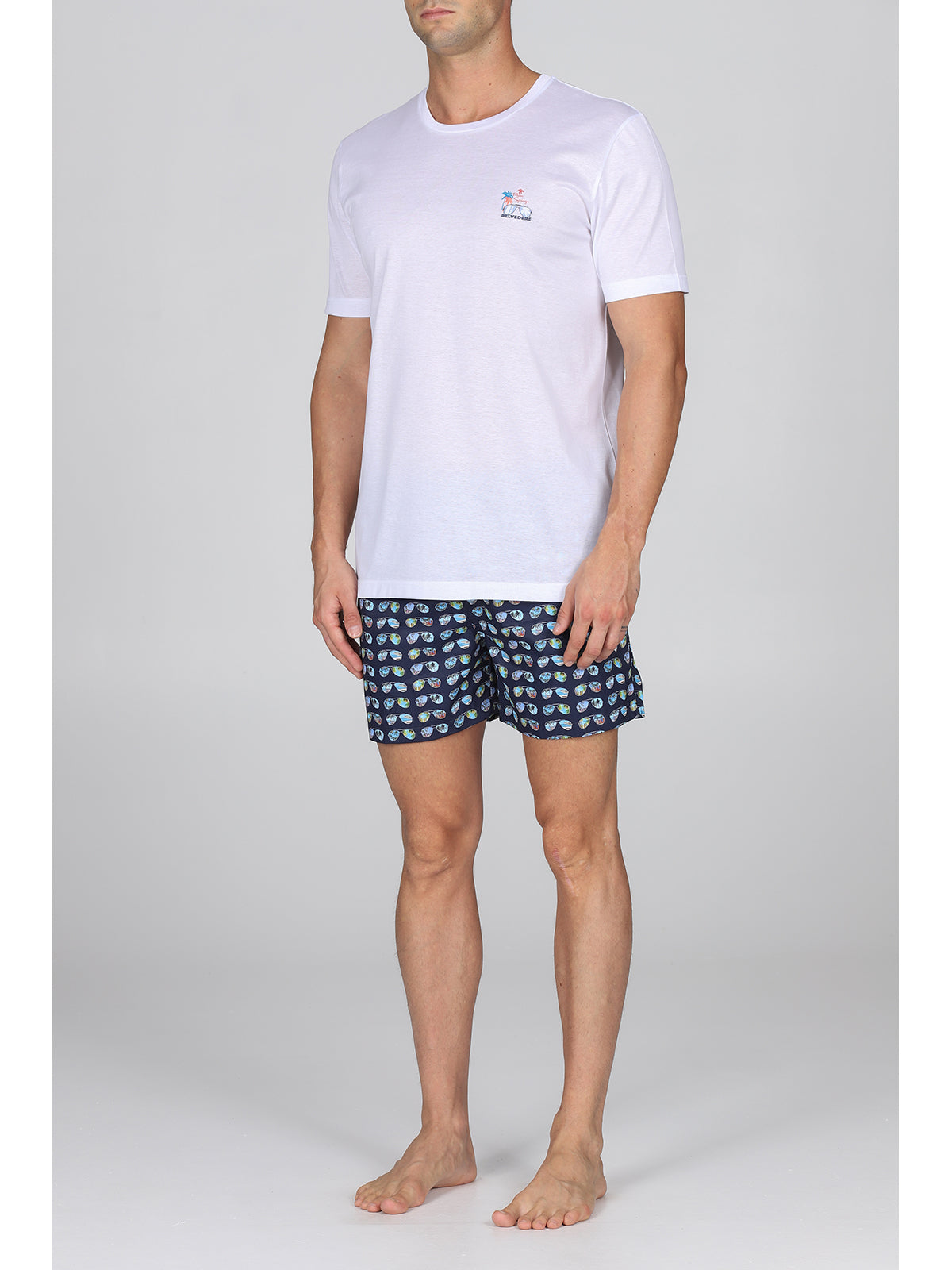 T-shirt uomo in jersey di puro cotone bianco