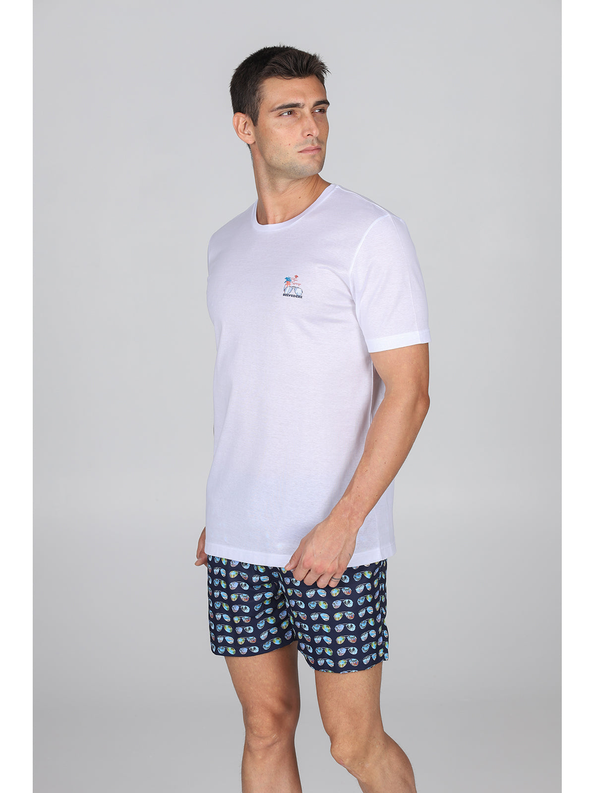 T-shirt uomo in jersey di puro cotone bianco