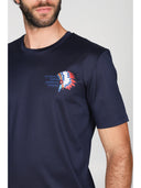 T-shirt in jersey di puro cotone blu, con stampa piazzata "indiano" Indianblu Julipet