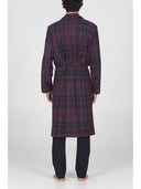 Vestaglia in confortevole jacquard di cotone scozzese bordeaux