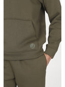 Completo tuta con cappuccio e tasca a marsupio, in morbida felpa verde