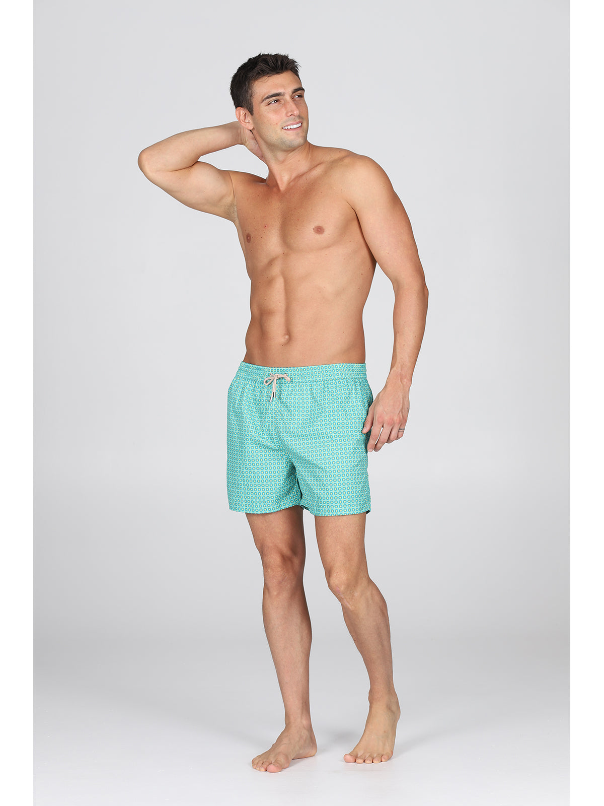 Boxer mare in leggera tela di microfibra in fantasia "cravatta verde"
