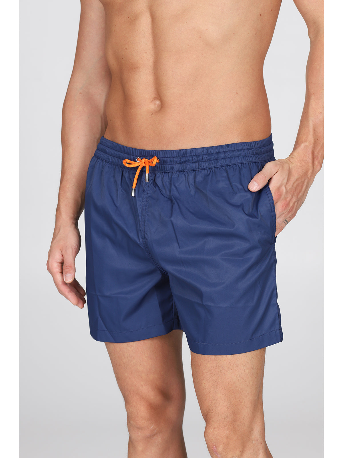 Boxer mare in leggera microfibra blu, con dettagli in contrasto