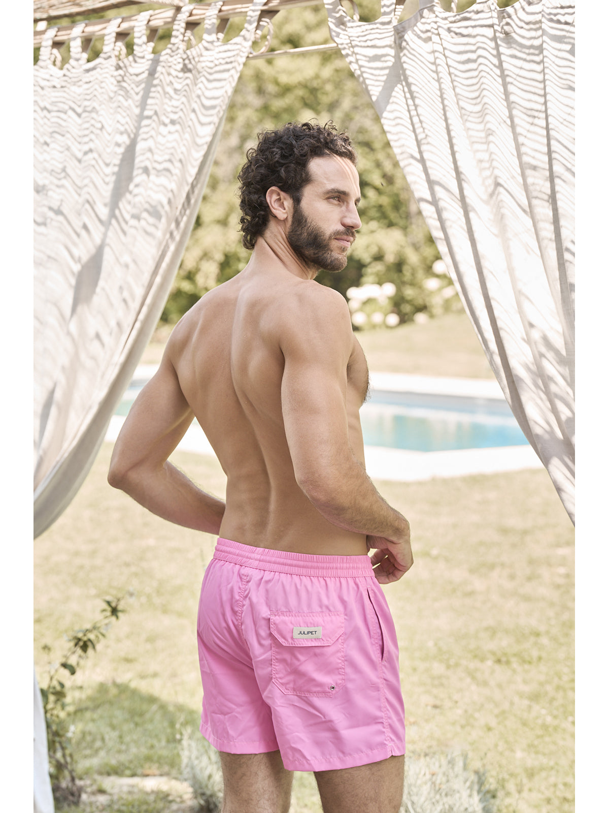 Boxer mare in leggera microfibra rosa, con dettagli in contrasto