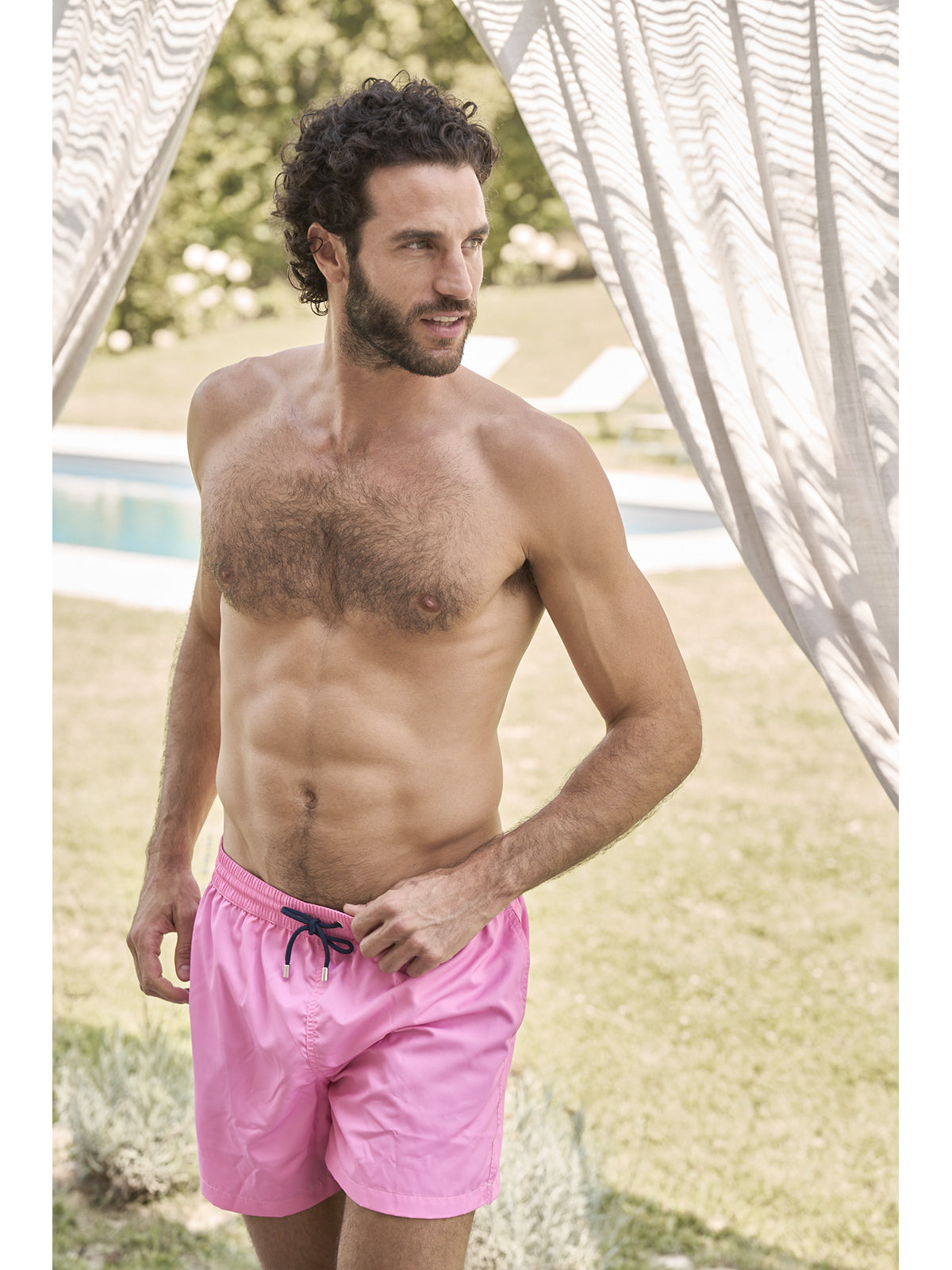 Boxer mare in leggera microfibra rosa, con dettagli in contrasto
