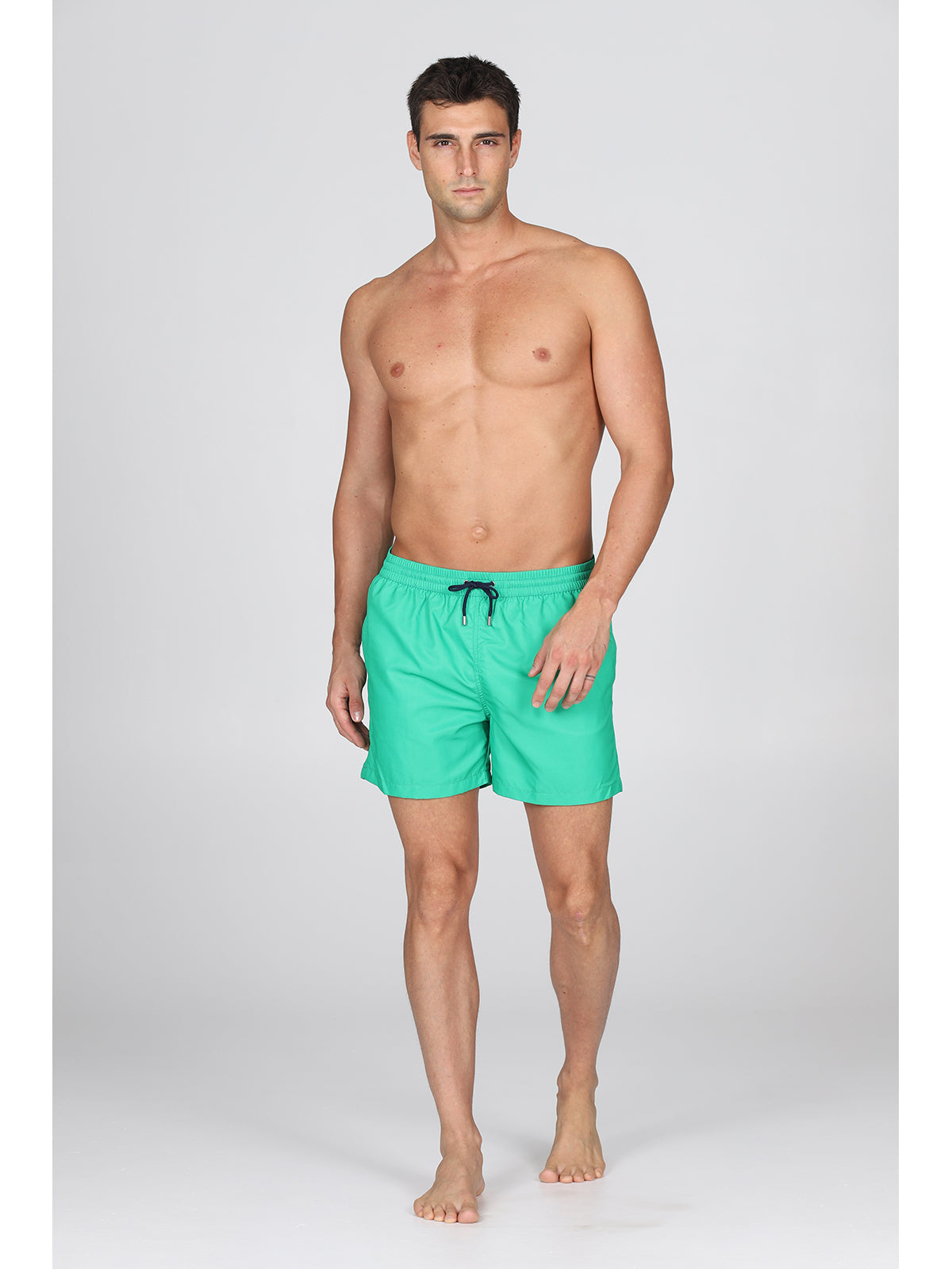 Boxer mare in leggera microfibra verde, con dettagli in contrasto