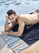 Soft terry towel with striped back