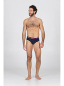 Slip comfort in cotone bielastico multicolor, confezione bipack B.co/blu Julipet