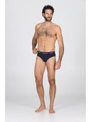 Slip comfort in cotone bielastico multicolor, confezione bipack B.co/blu Julipet