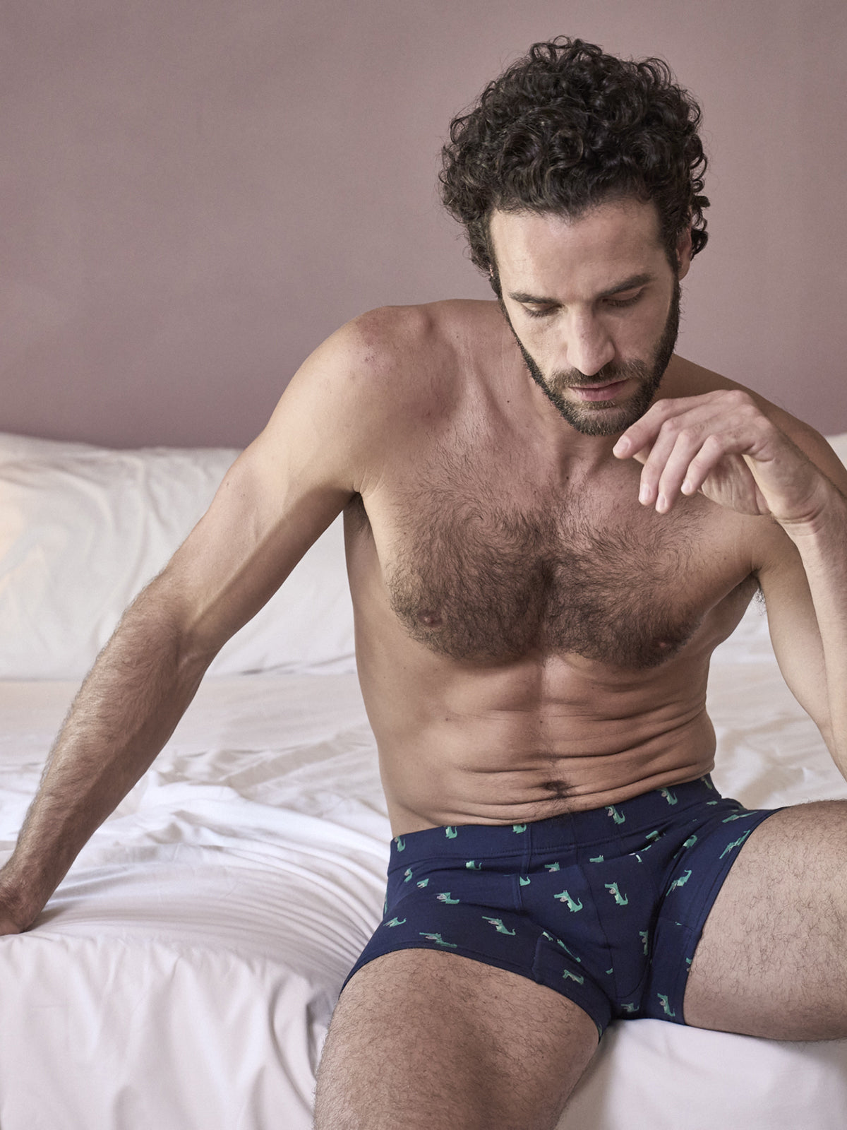 Boxer in confortevole cotone bielastico stampato, con disegno fantasia