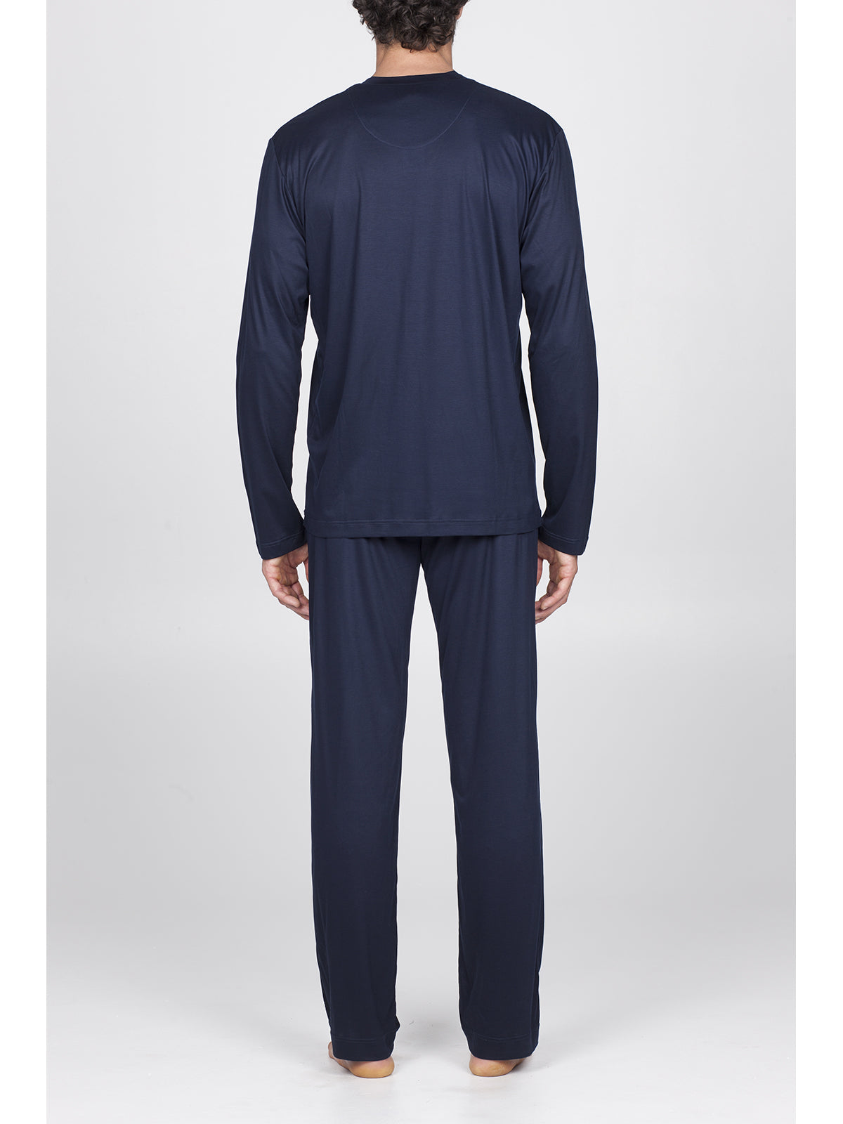 Pigiama v in leggerissimo 100% lyocell Blu Julipet