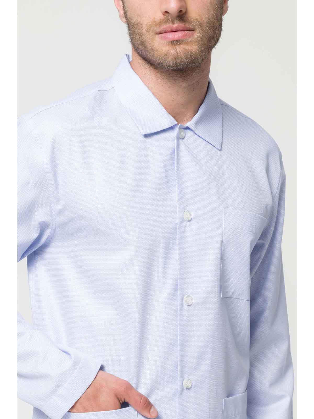 Pigiama aperto in 100% popeline Azzurro Julipet