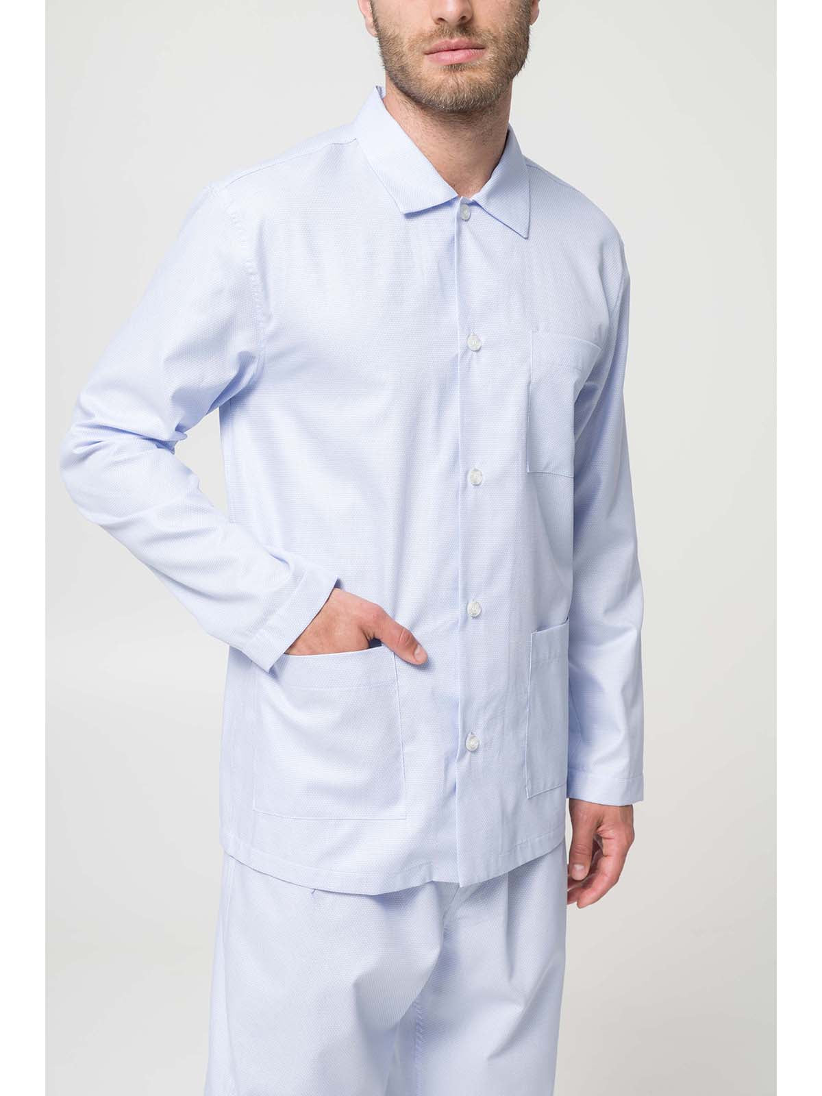 Pigiama aperto in 100% popeline Azzurro Julipet
