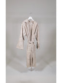 Soft terry bathrobe in refined blue color