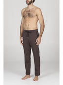 Pantalone j-tech uomo in tessuto tecnico stretch traspirante, colore cacao