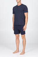 Pigiama corto serafino, in traspirante jersey di puro cotone s/z