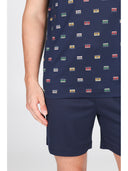 Pigiama corto in leggerissimo jersey 100% cotone, fantasia "music"