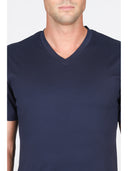 Pigiama corto scollo a v in leggerissimo jersey 100% cotone, fantasia "tennis"