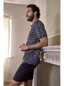 Pigiama corto in leggerissimo jersey 100% cotone, fantasia "tennis"