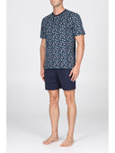 Pigiama corto in leggerissimo jersey 100% cotone, fantasia "tennis"