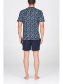 Pigiama corto in leggerissimo jersey 100% cotone, fantasia "tennis"