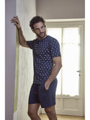 Pigiama corto in leggerissimo jersey 100% cotone, fantasia "tennis"