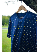 Short pajama in lightweight 100% cotton jersey, "tennis" pattern