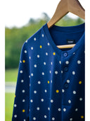 Short pajama in lightweight 100% cotton jersey, "tennis" pattern