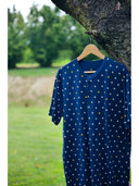 Short pajama in lightweight 100% cotton jersey, "tennis" pattern