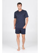 Pigiama corto in leggerissimo jersey 100% cotone, fantasia "tennis"