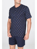 Pigiama corto in leggerissimo jersey 100% cotone, fantasia "tennis"
