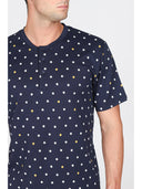 Pigiama corto in leggerissimo jersey 100% cotone, fantasia "tennis"