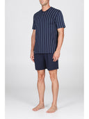 Pigiama corto in leggerissimo jersey 100% cotone, fantasia a righe