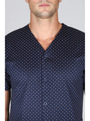 Pigiama corto cardigan, in setoso puro cotone mercerizzato con classico disegno cravatteria