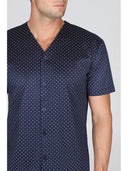 Pigiama corto cardigan, in setoso puro cotone mercerizzato con classico disegno cravatteria