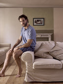 Pigiama corto, disegno scozzese in traspirante jersey di puro cotone s/z