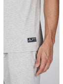 Pigiama corto girocollo melange, in traspirante jersey di puro cotone s/z